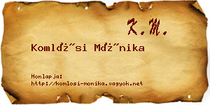 Komlósi Mónika névjegykártya